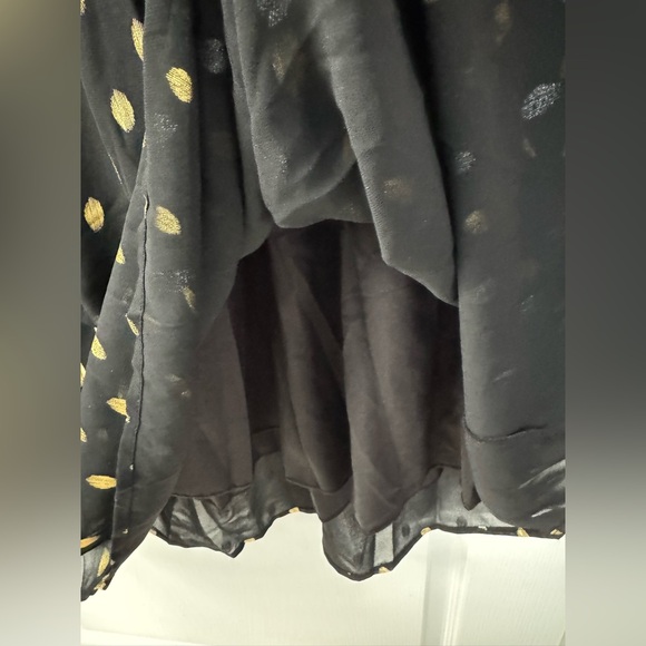 BloomChic Shimmery Polka Dot Stretchy Waist Midi Dress Black/Gold Plus Size - Picture 7 of 11